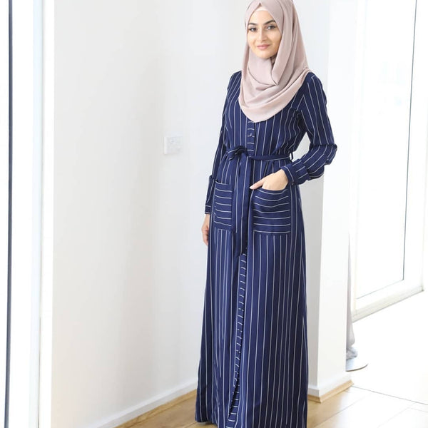 Euramerican minimalist striped dress