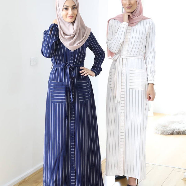 Euramerican minimalist striped dress