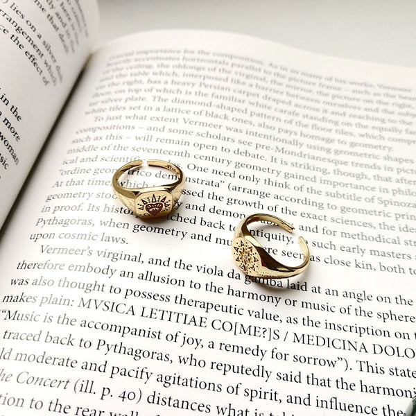 925 sterling silver Retro pattern rings