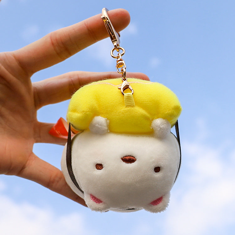 Cartoon Plush Pendant Cute Animal Fried Shrimp Bag Hanging Decoration Keychain