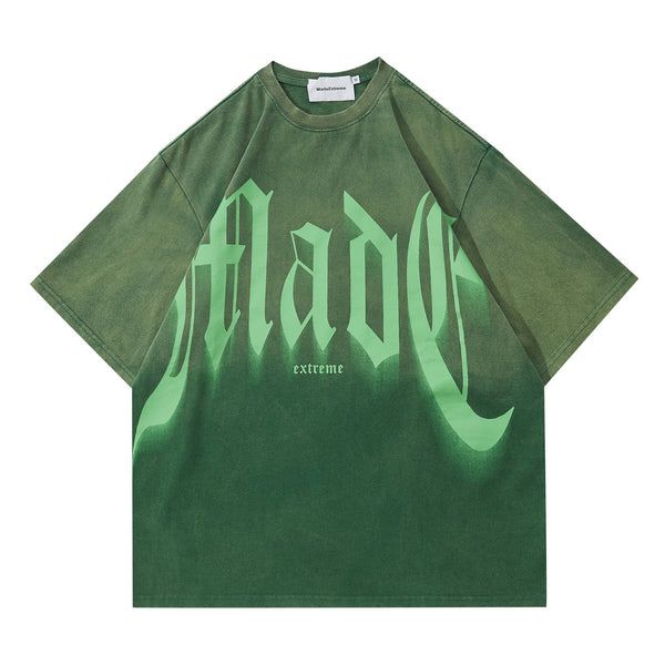 Street Basics Large Letter Print Loose Short Sleeve T-Shirt