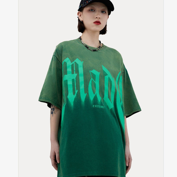 Street Basics Large Letter Print Loose Short Sleeve T-Shirt