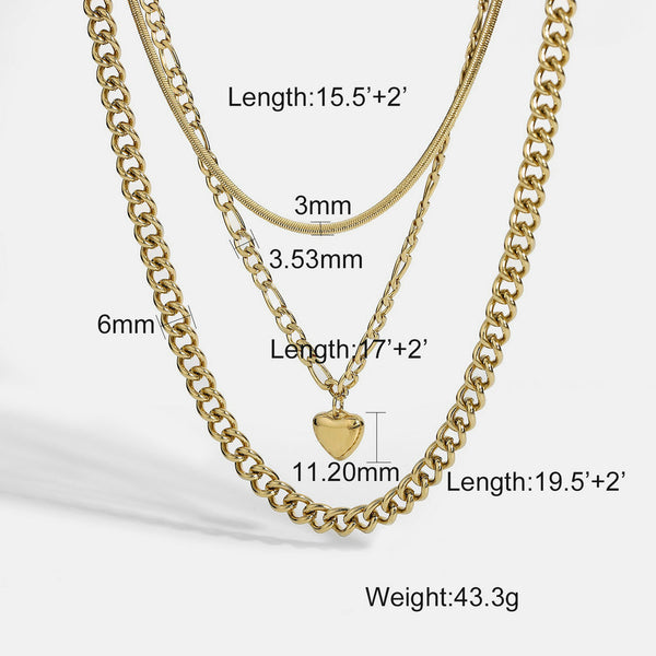 Yhpup Stainless Steel Charm Heart Pendant Necklace