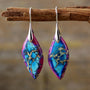 Cross-border New Arrival Bohemian Emperor Stone Leaf Pendant Earrings