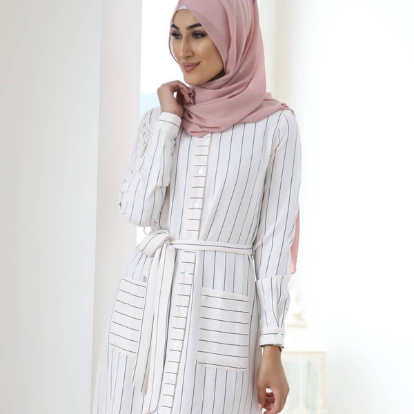 Euramerican minimalist striped dress