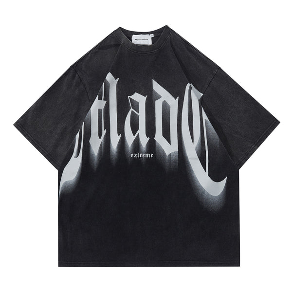 Street Basics Large Letter Print Loose Short Sleeve T-Shirt
