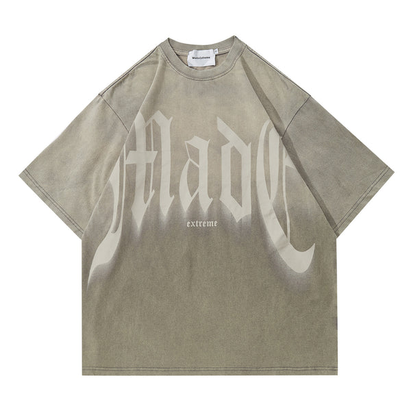 Street Basics Large Letter Print Loose Short Sleeve T-Shirt