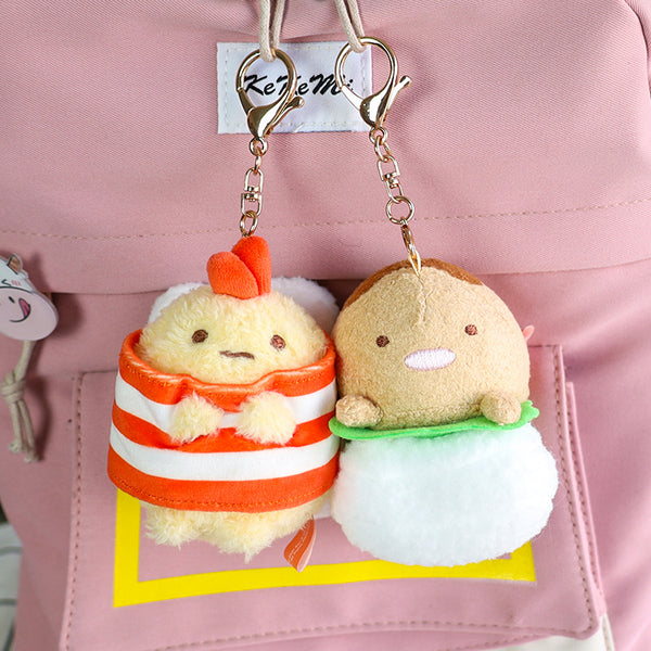 Cartoon Plush Pendant Cute Animal Fried Shrimp Bag Hanging Decoration Keychain