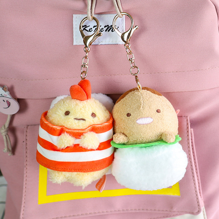 Cartoon Plush Pendant Cute Animal Fried Shrimp Bag Hanging Decoration Keychain