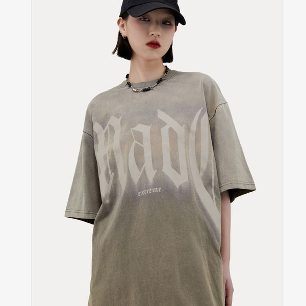 Street Basics Large Letter Print Loose Short Sleeve T-Shirt